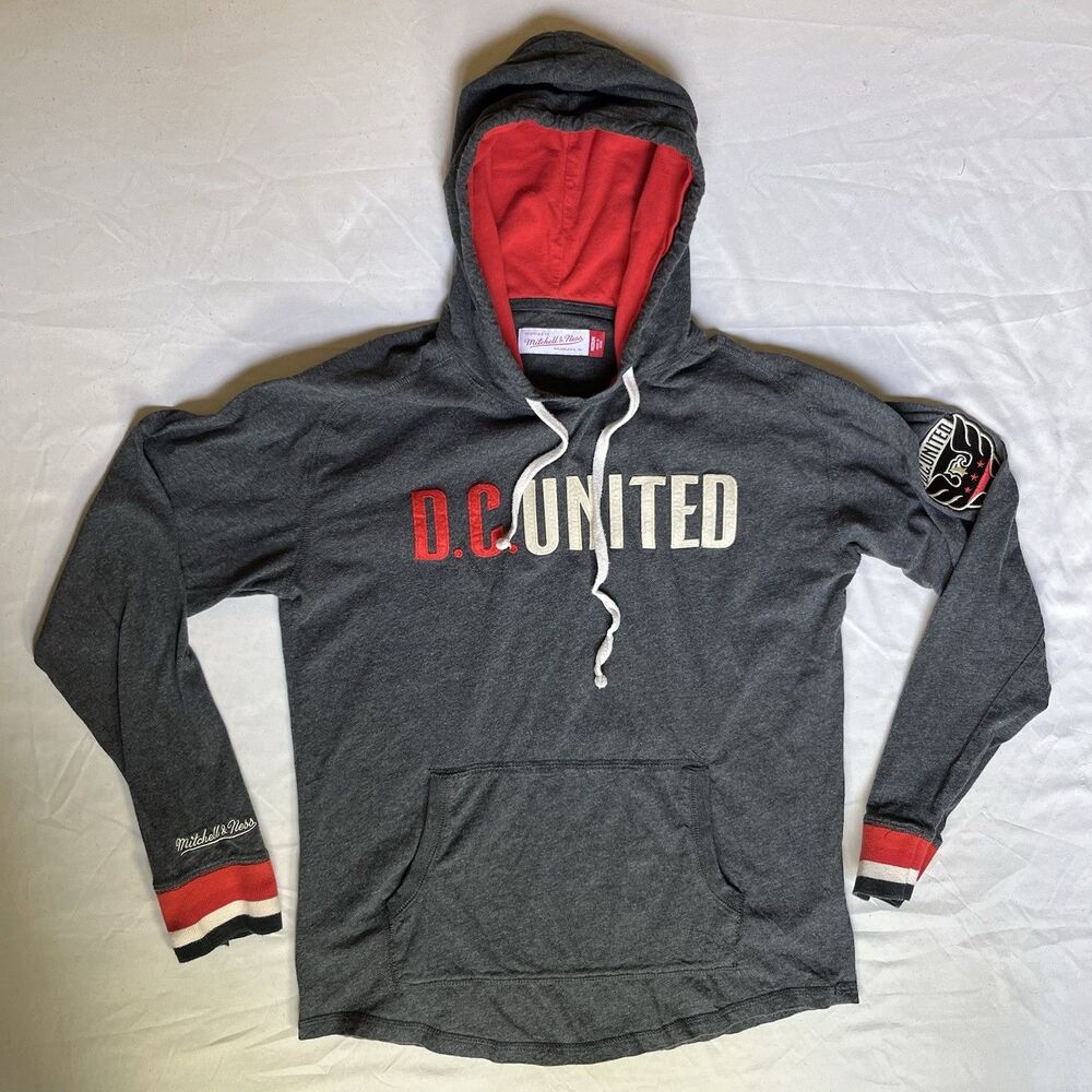 2018 Mitchell & Ness MLS D.C. United Gray Pullover Hoodie Men’s Size Medium